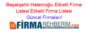 Başakşehir+Hatemoğlu+Etiketli+Firma+Listesi+Etiketli+Firma+Listesi Güncel+Firmaları!