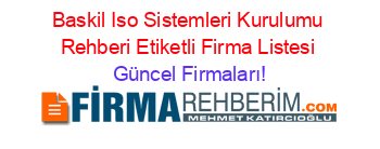 Baskil+Iso+Sistemleri+Kurulumu+Rehberi+Etiketli+Firma+Listesi Güncel+Firmaları!