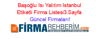 Başoğlu+Isı+Yalıtım+Istanbul+Etiketli+Firma+Listesi3.Sayfa Güncel+Firmaları!