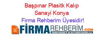 Başpınar+Plasitk+Kalıp+Sanayi+Konya Firma+Rehberim+Üyesidir!