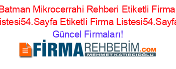 Batman+Mikrocerrahi+Rehberi+Etiketli+Firma+Listesi54.Sayfa+Etiketli+Firma+Listesi54.Sayfa Güncel+Firmaları!