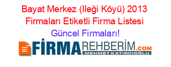 Bayat+Merkez+(Ileği+Köyü)+2013+Firmaları+Etiketli+Firma+Listesi Güncel+Firmaları!