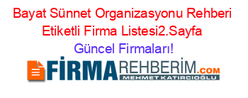 Bayat+Sünnet+Organizasyonu+Rehberi+Etiketli+Firma+Listesi2.Sayfa Güncel+Firmaları!