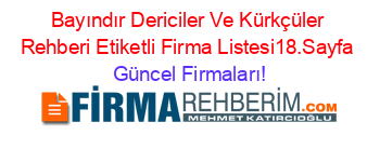 Bayındır+Dericiler+Ve+Kürkçüler+Rehberi+Etiketli+Firma+Listesi18.Sayfa Güncel+Firmaları!