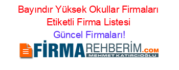 Bayındır+Yüksek+Okullar+Firmaları+Etiketli+Firma+Listesi Güncel+Firmaları!