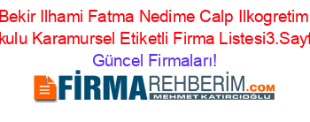 Bekir+Ilhami+Fatma+Nedime+Calp+Ilkogretim+Okulu+Karamursel+Etiketli+Firma+Listesi3.Sayfa Güncel+Firmaları!