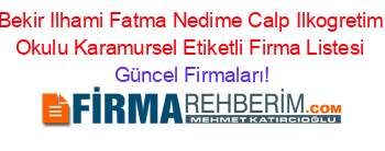 Bekir+Ilhami+Fatma+Nedime+Calp+Ilkogretim+Okulu+Karamursel+Etiketli+Firma+Listesi Güncel+Firmaları!