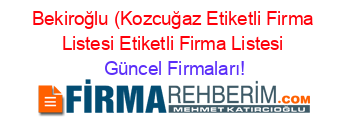 Bekiroğlu+(Kozcuğaz+Etiketli+Firma+Listesi+Etiketli+Firma+Listesi Güncel+Firmaları!