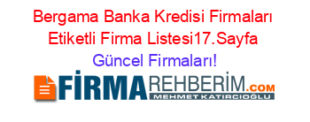 Bergama+Banka+Kredisi+Firmaları+Etiketli+Firma+Listesi17.Sayfa Güncel+Firmaları!