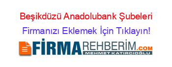 Beşikdüzü+Anadolubank+Şubeleri Firmanızı+Eklemek+İçin+Tıklayın!