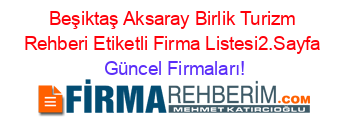 Beşiktaş+Aksaray+Birlik+Turizm+Rehberi+Etiketli+Firma+Listesi2.Sayfa Güncel+Firmaları!
