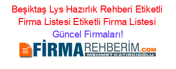 Beşiktaş+Lys+Hazırlık+Rehberi+Etiketli+Firma+Listesi+Etiketli+Firma+Listesi Güncel+Firmaları!