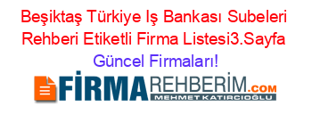 Beşiktaş+Türkiye+Iş+Bankası+Subeleri+Rehberi+Etiketli+Firma+Listesi3.Sayfa Güncel+Firmaları!