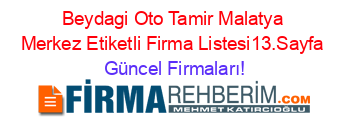 Beydagi+Oto+Tamir+Malatya+Merkez+Etiketli+Firma+Listesi13.Sayfa Güncel+Firmaları!