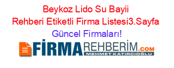 Beykoz+Lido+Su+Bayii+Rehberi+Etiketli+Firma+Listesi3.Sayfa Güncel+Firmaları!