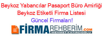 Beykoz+Yabancılar+Pasaport+Büro+Amirliği+Beykoz+Etiketli+Firma+Listesi Güncel+Firmaları!