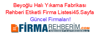 Beyoğlu+Halı+Yıkama+Fabrikası+Rehberi+Etiketli+Firma+Listesi45.Sayfa Güncel+Firmaları!