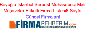 Beyoğlu+İstanbul+Serbest+Muhasebeci+Mali+Müşavirler+Etiketli+Firma+Listesi6.Sayfa Güncel+Firmaları!