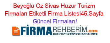 Beyoğlu+Oz+Sivas+Huzur+Turizm+Firmaları+Etiketli+Firma+Listesi45.Sayfa Güncel+Firmaları!