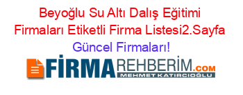 Beyoğlu+Su+Altı+Dalış+Eğitimi+Firmaları+Etiketli+Firma+Listesi2.Sayfa Güncel+Firmaları!