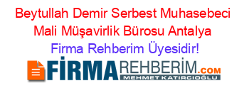 Beytullah+Demir+Serbest+Muhasebeci+Mali+Müşavirlik+Bürosu+Antalya Firma+Rehberim+Üyesidir!