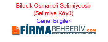 Bilecik+Osmaneli+Selimiyeosb+(Selimiye+Köyü) Genel+Bilgileri