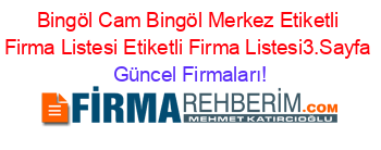 Bingöl+Cam+Bingöl+Merkez+Etiketli+Firma+Listesi+Etiketli+Firma+Listesi3.Sayfa Güncel+Firmaları!