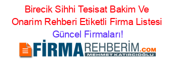 Birecik+Sihhi+Tesisat+Bakim+Ve+Onarim+Rehberi+Etiketli+Firma+Listesi Güncel+Firmaları!