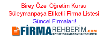 Birey+Özel+Öğretim+Kursu+Süleymanpaşa+Etiketli+Firma+Listesi Güncel+Firmaları!
