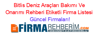 Bitlis+Deniz+Araçları+Bakımı+Ve+Onarımı+Rehberi+Etiketli+Firma+Listesi Güncel+Firmaları!