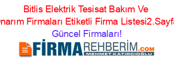 Bitlis+Elektrik+Tesisat+Bakım+Ve+Onarım+Firmaları+Etiketli+Firma+Listesi2.Sayfa Güncel+Firmaları!