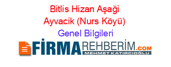 Bitlis+Hizan+Aşaği+Ayvacik+(Nurs+Köyü) Genel+Bilgileri