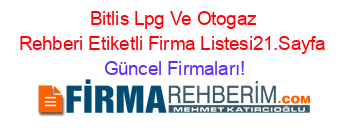 Bitlis+Lpg+Ve+Otogaz+Rehberi+Etiketli+Firma+Listesi21.Sayfa Güncel+Firmaları!