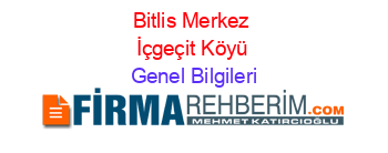 Bitlis+Merkez+İçgeçit+Köyü Genel+Bilgileri