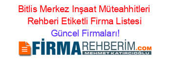 Bitlis+Merkez+Inşaat+Müteahhitleri+Rehberi+Etiketli+Firma+Listesi Güncel+Firmaları!