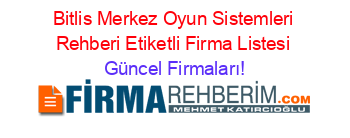 Bitlis+Merkez+Oyun+Sistemleri+Rehberi+Etiketli+Firma+Listesi Güncel+Firmaları!