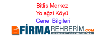 Bitlis+Merkez+Yolağzi+Köyü Genel+Bilgileri