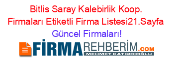 Bitlis+Saray+Kalebirlik+Koop.+Firmaları+Etiketli+Firma+Listesi21.Sayfa Güncel+Firmaları!
