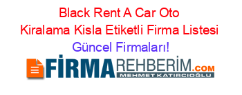 Black+Rent+A+Car+Oto+Kiralama+Kisla+Etiketli+Firma+Listesi Güncel+Firmaları!