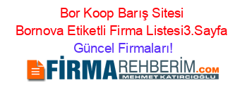 Bor+Koop+Barış+Sitesi+Bornova+Etiketli+Firma+Listesi3.Sayfa Güncel+Firmaları!
