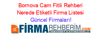 Bornova+Cam+Fitili+Rehberi+Nerede+Etiketli+Firma+Listesi Güncel+Firmaları!