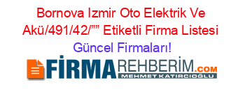Bornova+Izmir+Oto+Elektrik+Ve+Akü/491/42/””+Etiketli+Firma+Listesi Güncel+Firmaları!
