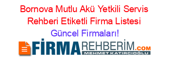 Bornova+Mutlu+Akü+Yetkili+Servis+Rehberi+Etiketli+Firma+Listesi Güncel+Firmaları!