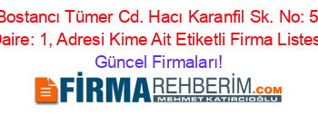 Bostancı+Tümer+Cd.+Hacı+Karanfil+Sk.+No:+5+Daire:+1,+Adresi+Kime+Ait+Etiketli+Firma+Listesi Güncel+Firmaları!