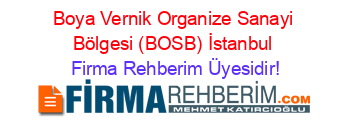 Boya+Vernik+Organize+Sanayi+Bölgesi+(BOSB)+İstanbul Firma+Rehberim+Üyesidir!