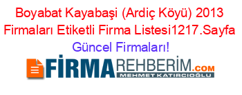 Boyabat+Kayabaşi+(Ardiç+Köyü)+2013+Firmaları+Etiketli+Firma+Listesi1217.Sayfa Güncel+Firmaları!