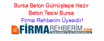 Bursa+Beton+Gümüştepe+Hazır+Beton+Tesisi+Bursa Firma+Rehberim+Üyesidir!