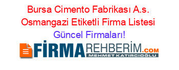 Bursa+Cimento+Fabrikası+A.s.+Osmangazi+Etiketli+Firma+Listesi Güncel+Firmaları!