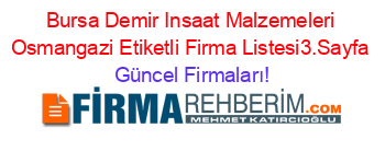 Bursa+Demir+Insaat+Malzemeleri+Osmangazi+Etiketli+Firma+Listesi3.Sayfa Güncel+Firmaları!