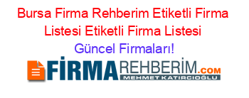 Bursa+Firma+Rehberim+Etiketli+Firma+Listesi+Etiketli+Firma+Listesi Güncel+Firmaları!